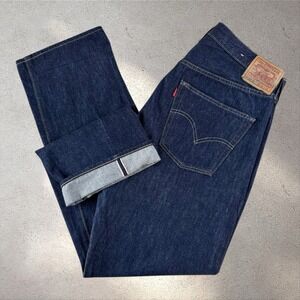 Levis LVC 1947 501 XX Big E Selvedge Denim Jeans 36x33 Hidden Rivet Redline